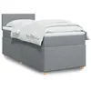 Image de vidaXL Sommier à lattes de lit et matelas Gris clair 90x190 cm Tissu