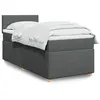Image de vidaXL Sommier à lattes de lit et matelas Gris foncé 90x190 cm Tissu