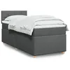 Image de vidaXL Sommier Ã  lattes de lit et matelas Gris foncÃ© 90x190 cm Tissu