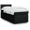 Image de vidaXL Sommier à lattes de lit avec matelas Noir 90x190 cm Tissu