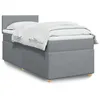 Image de vidaXL Sommier à lattes de lit avec matelas Gris clair 90x200 cm Tissu