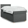 Image de vidaXL Sommier à lattes de lit avec matelas Gris foncé 90x200 cm Tissu