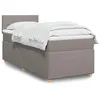 Image de vidaXL Sommier à lattes de lit avec matelas Taupe 90x200 cm Tissu