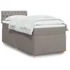 Image de vidaXL Sommier à lattes de lit avec matelas Taupe 90x200 cm Tissu