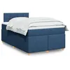 Image de vidaXL Sommier à lattes de lit avec matelas Bleu 120x200 cm Tissu
