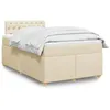 Image de vidaXL Sommier à lattes de lit avec matelas Crème 120x200 cm Tissu