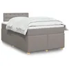 Image de vidaXL Sommier à lattes de lit avec matelas Taupe 120x200 cm Tissu