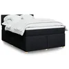 Image de vidaXL Sommier à lattes de lit avec matelas Noir 140x190 cm Tissu