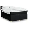 Image de vidaXL Sommier à lattes de lit avec matelas Noir 140x190 cm Tissu
