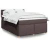 Image de vidaXL Sommier à lattes de lit avec matelas Marron foncé 140x200 cm