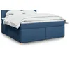 Image de vidaXL Sommier à lattes de lit avec matelas Bleu 180x200 cm Tissu