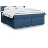 Image de vidaXL Sommier Ã  lattes de lit avec matelas Bleu 180x200 cm Tissu