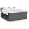 Image de vidaXL Sommier à lattes de lit avec matelas Gris foncé 180x200cm Tissu