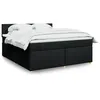 Image de vidaXL Sommier à lattes de lit avec matelas Noir 180x200 cm Tissu