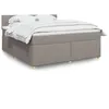 Image de vidaXL Sommier à lattes de lit avec matelas Taupe 180x200 cm Tissu