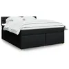 Image de vidaXL Sommier à lattes de lit avec matelas Noir 180x200 cm Tissu