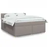 Image de vidaXL Sommier à lattes de lit avec matelas Taupe 180x200 cm Tissu