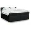 Image de vidaXL Sommier à lattes de lit avec matelas Noir 180x200 cm Tissu