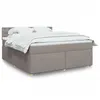 Image de vidaXL Sommier à lattes de lit avec matelas Taupe 180x200 cm Tissu
