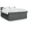 Image de vidaXL Sommier à lattes de lit avec matelas Gris foncé 200x200cm Tissu