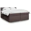 Image de vidaXL Sommier à lattes de lit avec matelas Marron foncé 200x200 cm