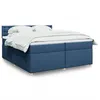 Image de vidaXL Sommier à lattes de lit avec matelas Bleu 200x200 cm Tissu