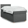 Image de vidaXL Sommier à lattes de lit avec matelas gris foncé simple tissu