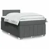 Image de vidaXL Sommier à lattes de lit avec matelas Gris foncé 120x200cm Tissu