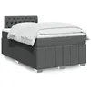 Image de vidaXL Sommier à lattes de lit avec matelas Gris foncé 120x200cm Tissu