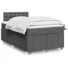 Image de vidaXL Sommier à lattes de lit avec matelas Gris foncé 120x200cm Tissu