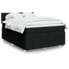 Image de vidaXL Sommier à lattes de lit avec matelas Noir 140x190 cm Tissu