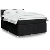 Image de vidaXL Sommier à lattes de lit avec matelas Noir 140x190 cm Tissu