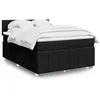 Image de vidaXL Sommier Ã  lattes de lit avec matelas Noir 140x200 cm Tissu