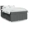 Image de vidaXL Sommier à lattes de lit avec matelas Gris foncé 160x200cm Tissu