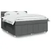 Image de vidaXL Sommier à lattes de lit avec matelas Gris foncé 180x200cm Tissu