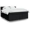 Image de vidaXL Sommier à lattes de lit avec matelas Noir 180x200 cm Tissu