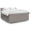 Image de vidaXL Sommier à lattes de lit avec matelas Taupe 180x200 cm Tissu