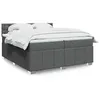 Image de vidaXL Sommier à lattes de lit avec matelas Gris foncé 200x200cm Tissu
