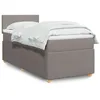 Image de vidaXL Sommier à lattes de lit avec matelas Taupe 90x190 cm Tissu