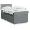 Image de vidaXL Sommier à lattes de lit et matelas Gris clair 90x190 cm Tissu