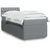 Image de vidaXL Sommier à lattes de lit et matelas Gris clair 90x190 cm Tissu