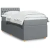Image de vidaXL Sommier Ã  lattes de lit et matelas Gris clair 90x190 cm Tissu
