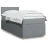 Image de vidaXL Sommier à lattes de lit avec matelas Gris clair 90x200 cm Tissu