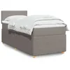 Image de vidaXL Sommier à lattes de lit avec matelas Taupe 90x200 cm Tissu