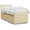 Image de vidaXL Sommier à lattes de lit avec matelas Crème 90x200 cm Tissu