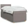 Image de vidaXL Sommier à lattes de lit avec matelas Taupe 90x200 cm Tissu