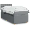 Image de vidaXL Sommier à lattes de lit avec matelas Gris clair 90x200 cm Tissu