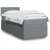 Image de vidaXL Sommier Ã  lattes de lit avec matelas Gris clair 90x200 cm Tissu