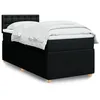 Image de vidaXL Sommier à lattes de lit avec matelas Noir 90x200 cm Tissu