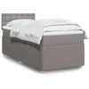 Image de vidaXL Sommier Ã  lattes de lit avec matelas Taupe 100x200 cm Tissu